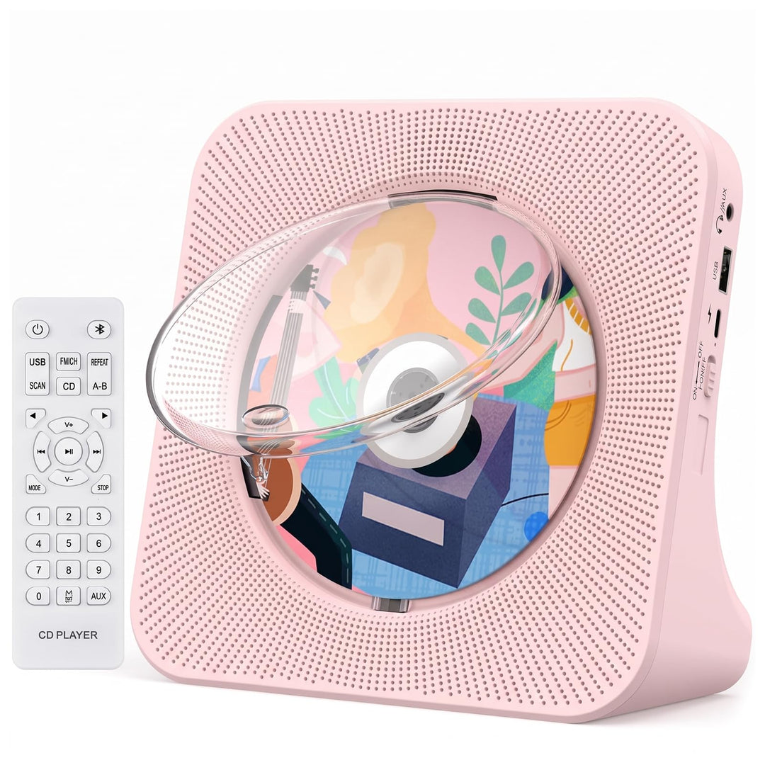 Gueray Tragbarer CD Player mit Bluetooth Desktop CD-Player für zu Hause Eingebaute Doppelte HiFi-Lau
