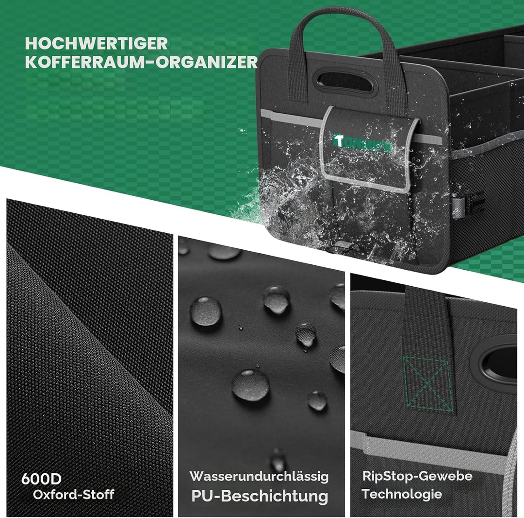 Robuster Kofferraum-Organizer mit grosser Kapazität, Multifach-Aufbewahrungsbox für SUV, Kombi &amp; Kle