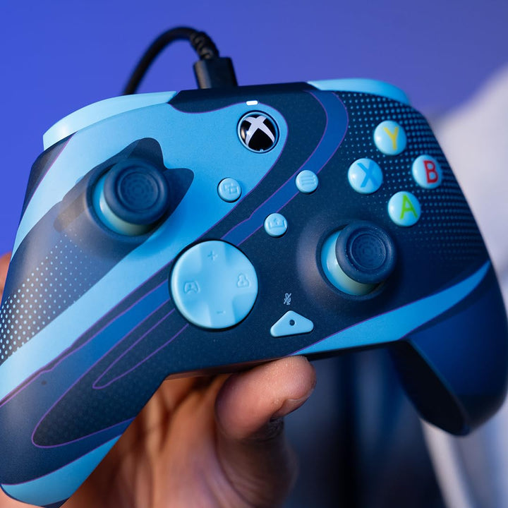 PDP Xbox REMATCH GLOW Wired controller - Blue Tide, Blue Tide