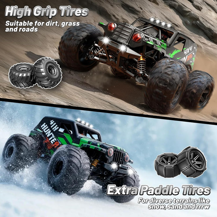 Ferngesteuertes Auto 1:14 RC Auto 4WD 40+ km/h Off Road Monster Truck, RC Car mit 2× 7,4V 1300mAh Ak