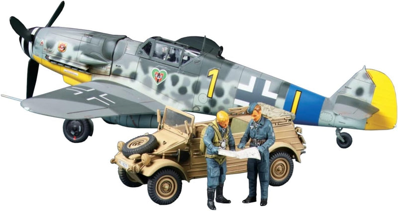 TAMIYA 25204 1:48 Dt. BF109 G-6 & Kübelwagen 82 - Modellbausatz,Plastikbausatz, Bausatz zum Zusammen