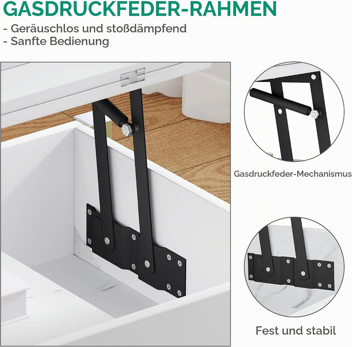 YITAHOME Couchtisch mit Höhenverstellbarer, 4-in-1-Multifunktions-Couchtisch mit Stauraum, Couchtisc