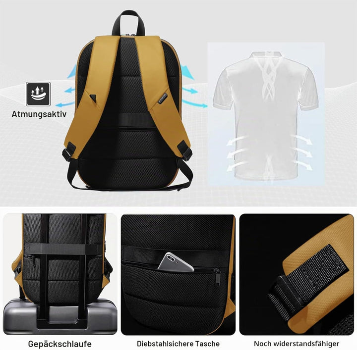 Laptop Rucksack Herren 17 Zoll wasserdichter erweiterbarer Reiserucksack Handgepäck Laptoptasche Tag