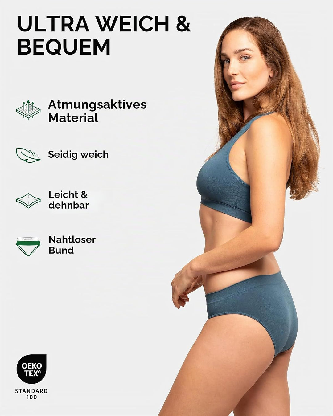 DANISH ENDURANCE Bambus Unterhosen Damen, 3er Pack Damen superweiche Slips, Stretch Bikini Panties,