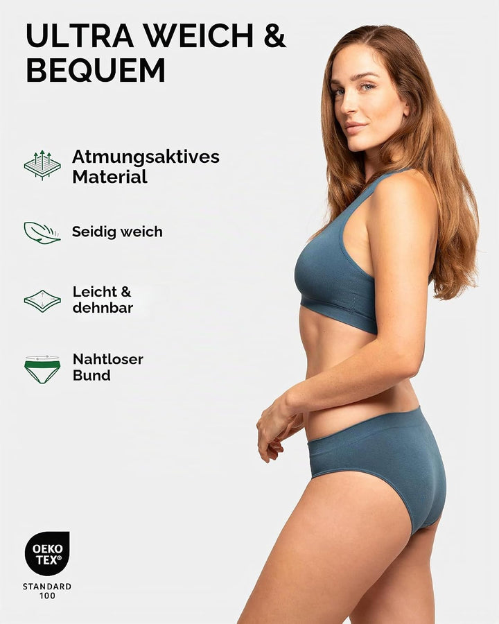 DANISH ENDURANCE Bambus Unterhosen Damen, 3er Pack Damen superweiche Slips, Stretch Bikini Panties,