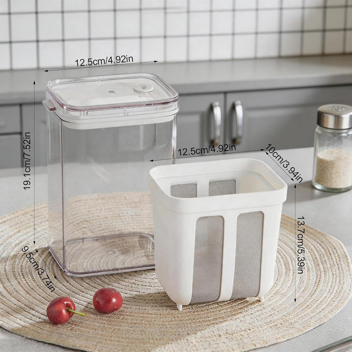1800 ml Joghurt Sieb mit Deckel, Joghurt Presse mit Feines 80er-Edelstahlsieb, Wiederverwendbares Mo