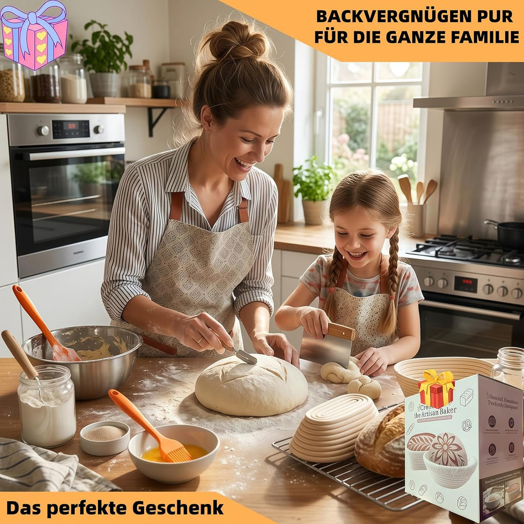 31 Stück Sauerteig Starter Set - Brotbackzubehör, Brot Backen Zubehör, mit 2 Gärkorb (25cm Ovale & 2