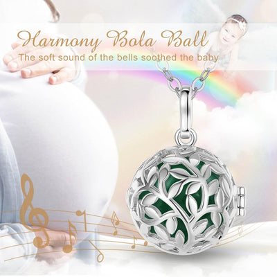 EUDORA Harmony Ball Baum des Lebens Anhänger, Bola Klangkugel Kette, Engel Anrufer Halskette Schmuck