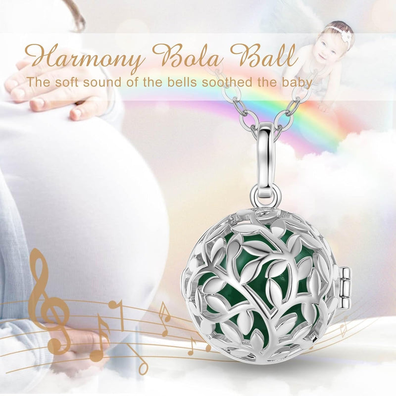 EUDORA Harmony Ball Baum des Lebens Anhänger, Bola Klangkugel Kette, Engel Anrufer Halskette Schmuck