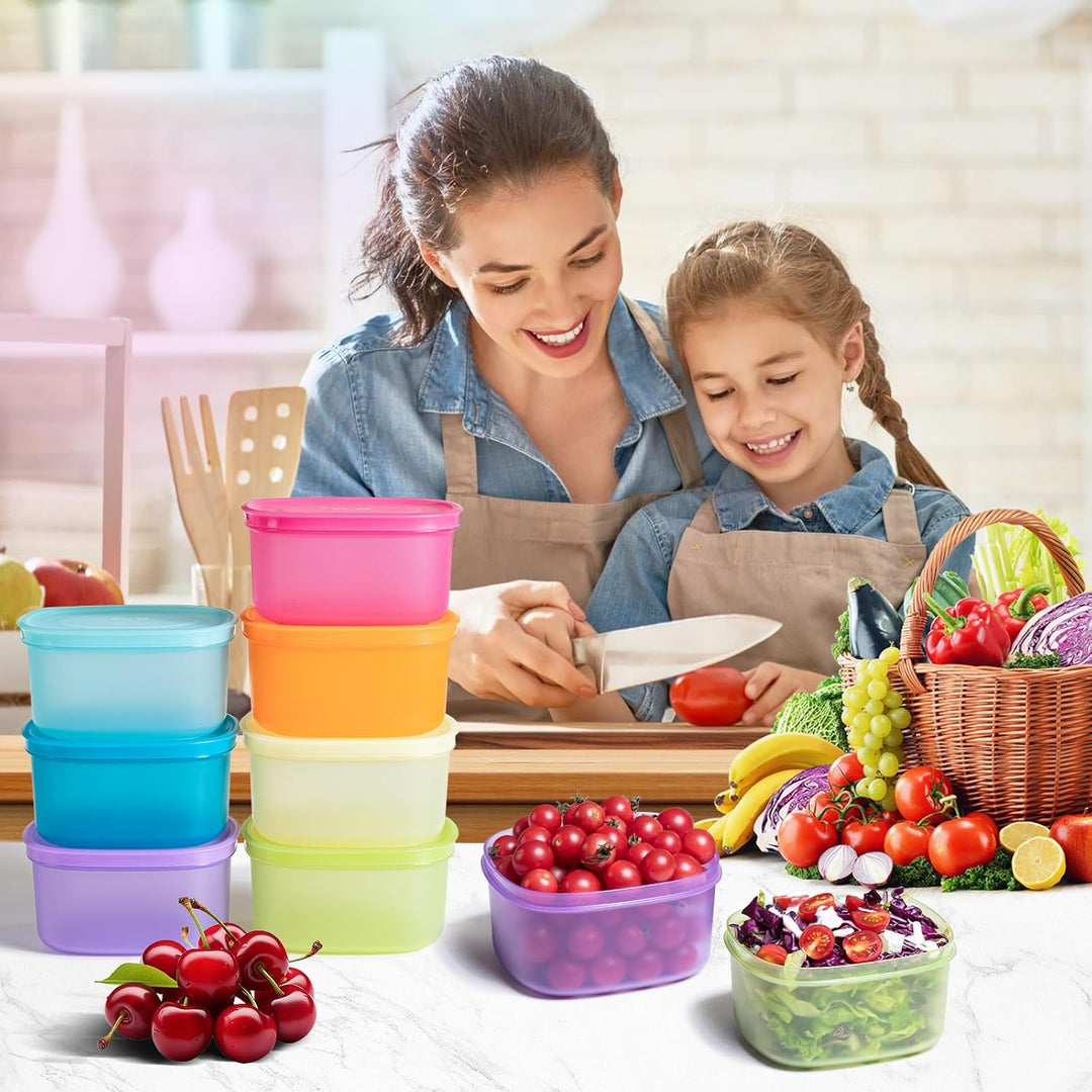 Meal Prep Boxen, 7 Stück Wiederverwendbare Frischhaltedosen mit Deckel, Geschirrspüler, Mikrowelle u