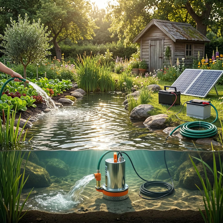 DC 12 V Tauchpumpe, Solar-Wasserpumpe, Kleine Batterie, Solar-Tauchwasserpumpe, Ideal für Bewässerun