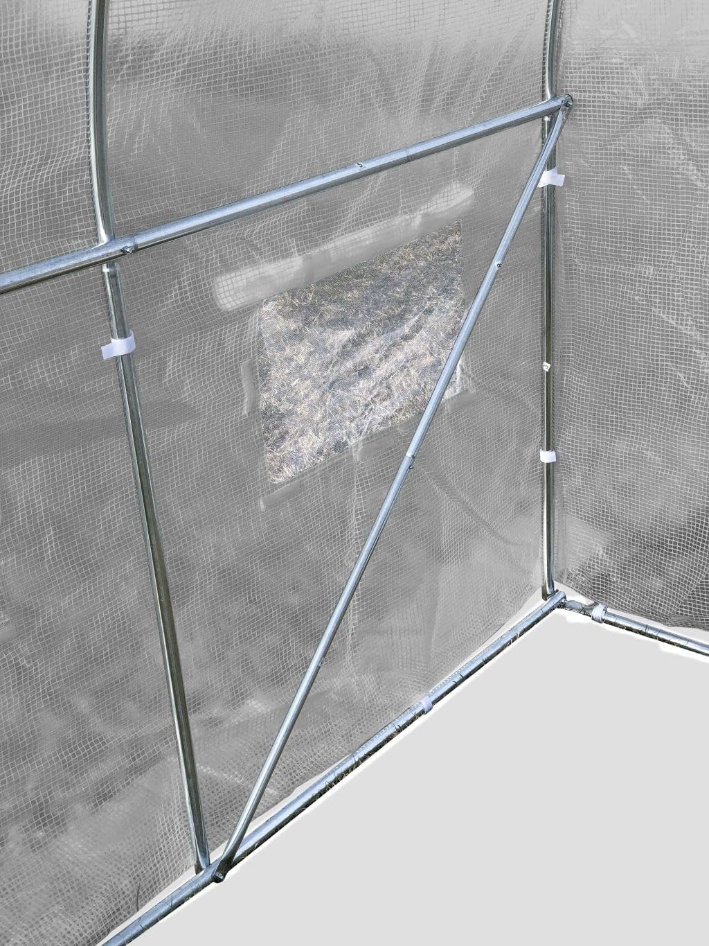Gewächshaus Foliengewächshaus 2x2m mit Stahlfundament - Grau Folientunnel Gewächshaus für Tomaten 2x