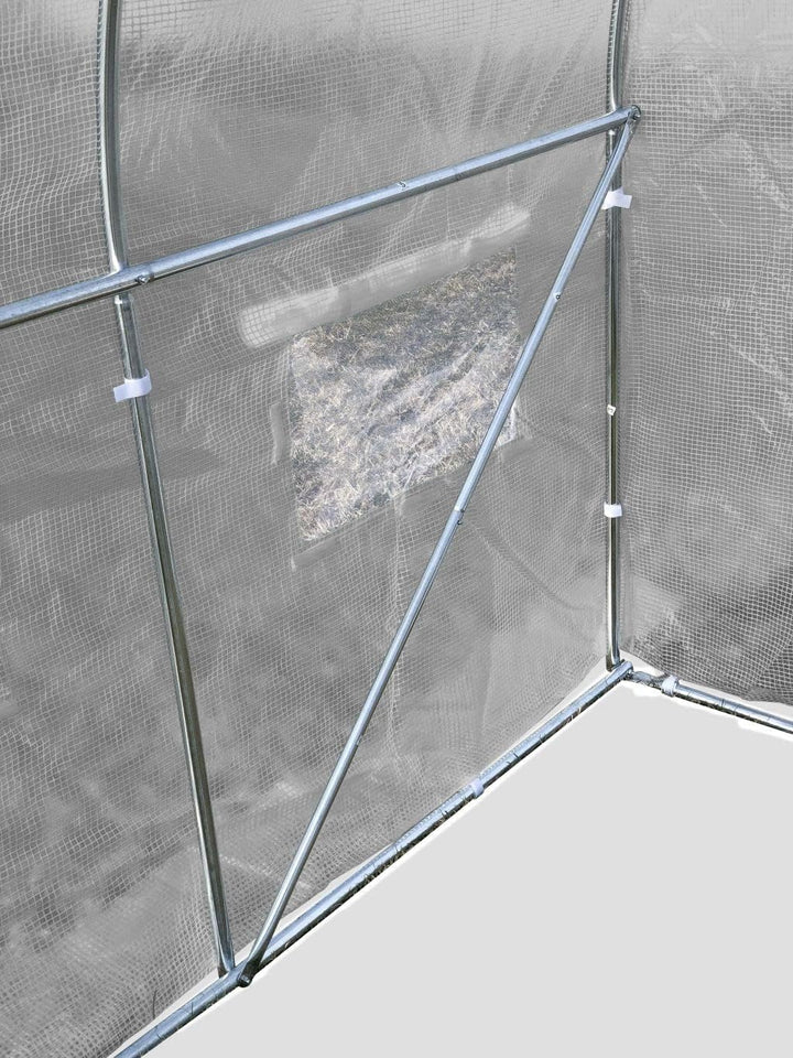 Gewächshaus Foliengewächshaus 2x2m mit Stahlfundament - Grau Folientunnel Gewächshaus für Tomaten 2x