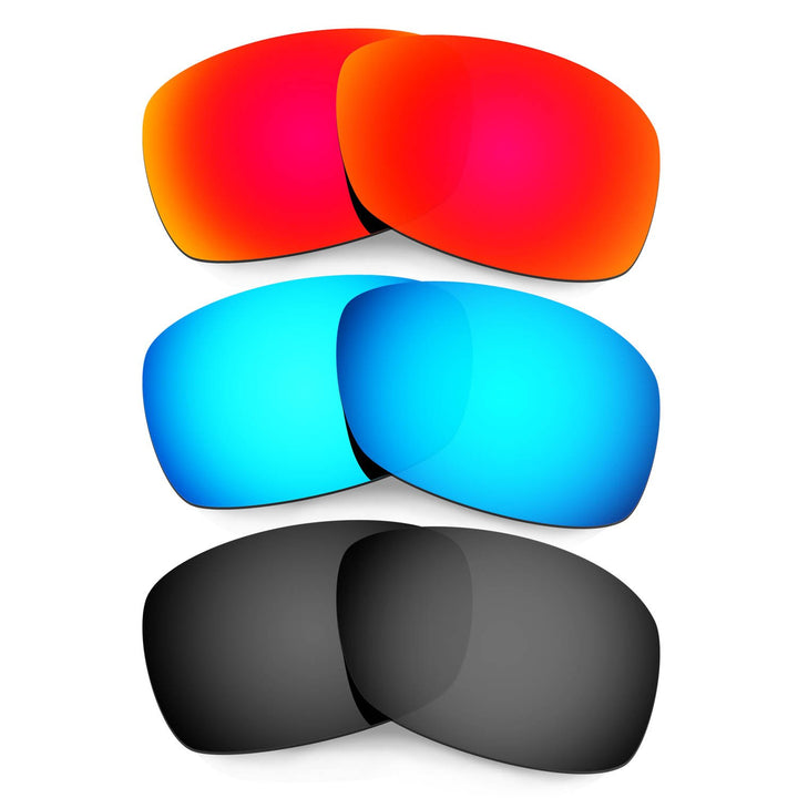 HKUCO Plus Mens Replacement Lenses For Oakley Hijinx Sunglasses Red/Blue/Black Polarized