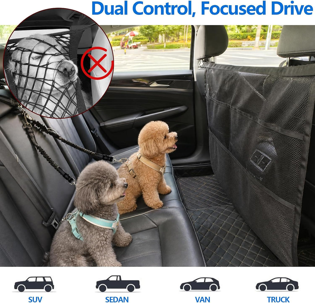 Trennnetz für Hunde, Auto-Hundeschutznetz 70x57cm mit Taschen | Universal Auto Absperrung Netz mit A