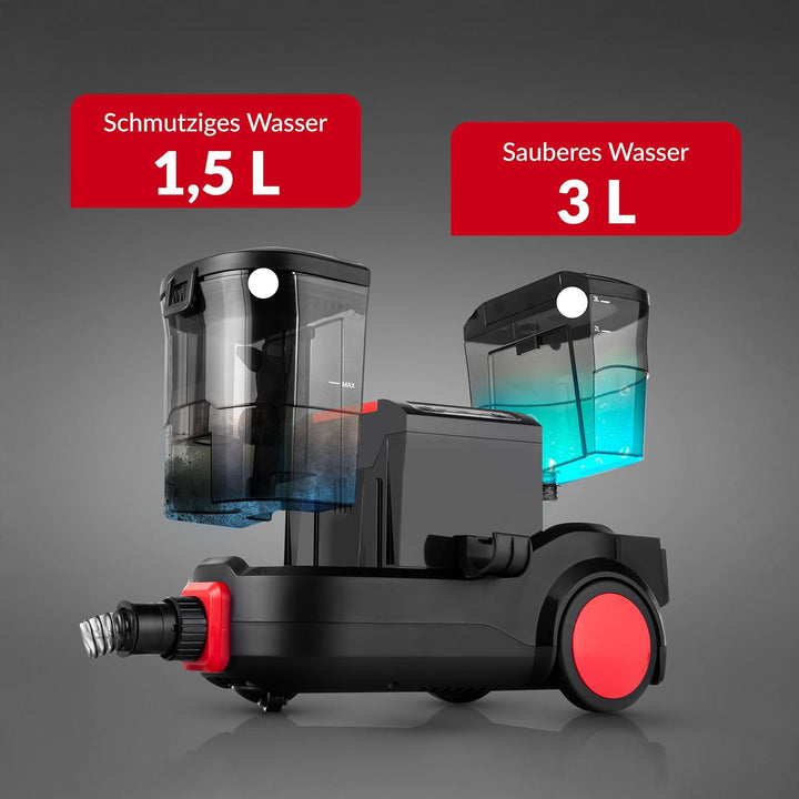 LEHMANN Prowash Nasssauger Polsterreiniger Gerät - Reinigung hartnäckiger Flecken - Teppichreiniger