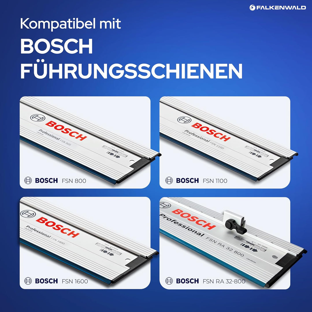Falkenwald® Einhandzwinge Set 2 Stück für Bosch Führungsschiene - Zum Spannen, Dehnen, Fixieren mit