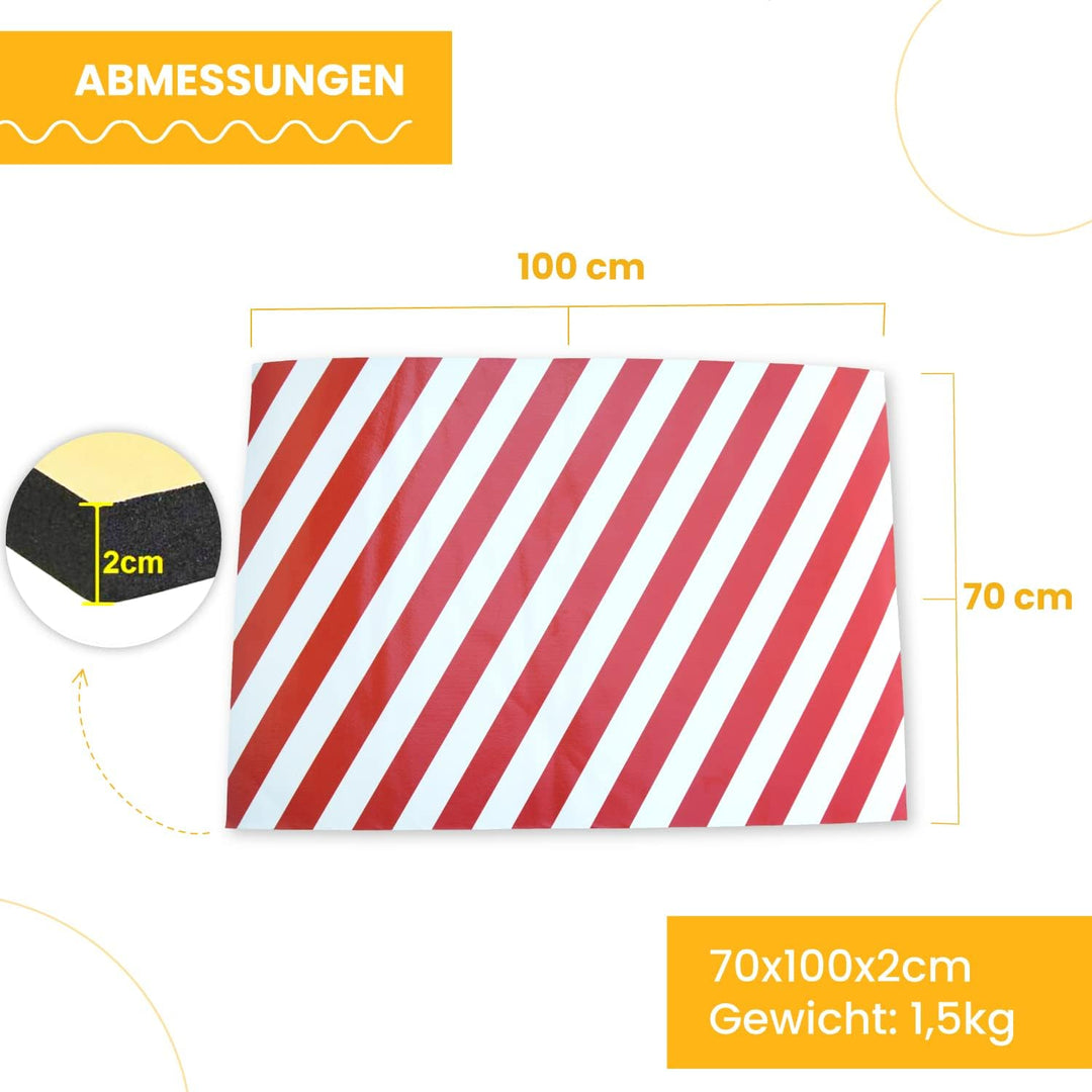 PARKING FACIL | Garagensäulenschutz | Rote und weisse Farbe | Länge 100cm| Höhe 70cm | Dicke: 2cm |