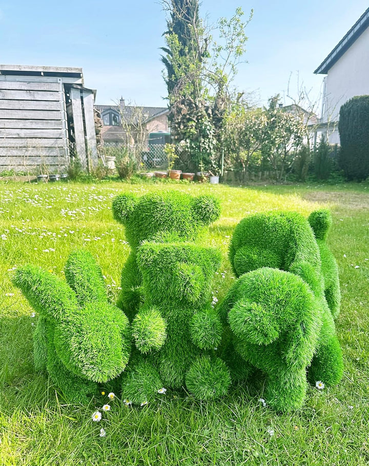 Innovative Kunstwerk Figuren aus Kunstrasen Hase Bär Hund Tier Garten Dekoration Gras Deko (Hund, 35