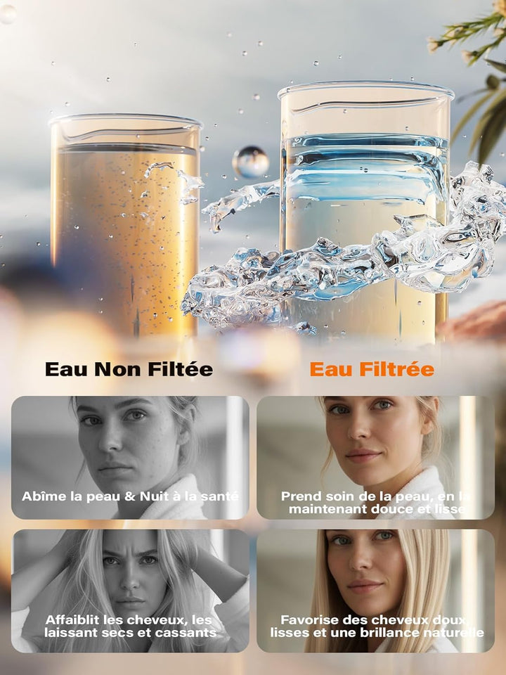 Cobbe Duschkopf mit Filter, Duschkopf Wassersparend Hartwasser mit Filtration in 20 Schichten, 6 Str