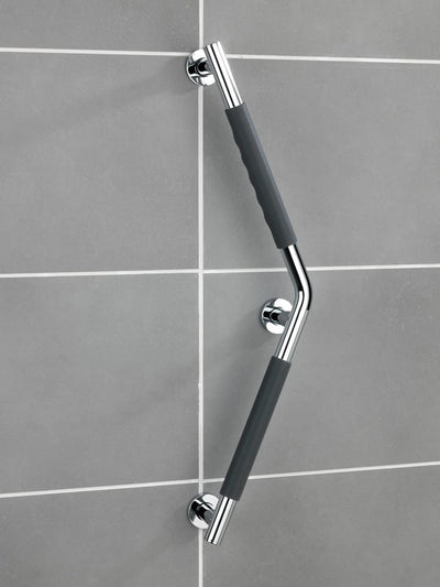 WENKO Edelstahl Wandhaltegriff Secura 37 x 37 cm - Bad-Sicherheitsgriff für Badewanne oder WC mit 13