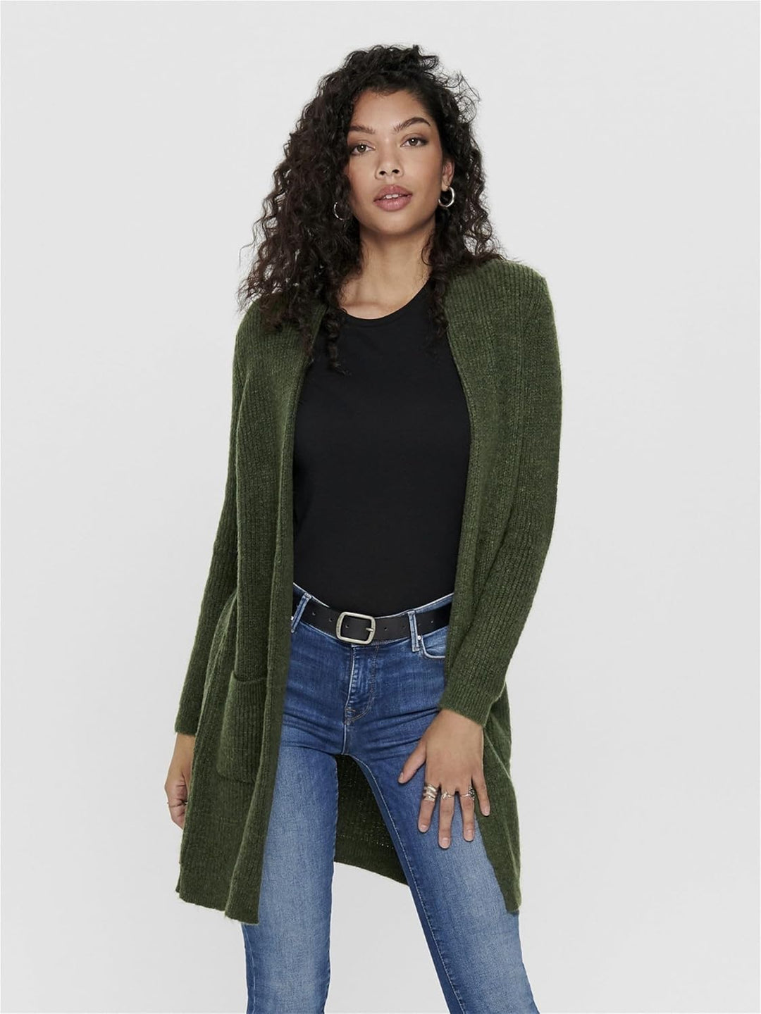 Only Damen Pullover 15179815 S Grün (Khaki/W Melange), S Grün (Khaki/W Melange)