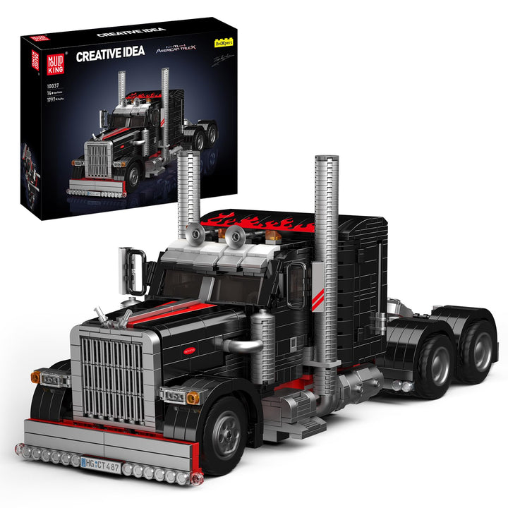 Mould King 10037 Technik US-Truck 'Das Schwarze Monster Car Modell, Kreativität Technologie Sportwag