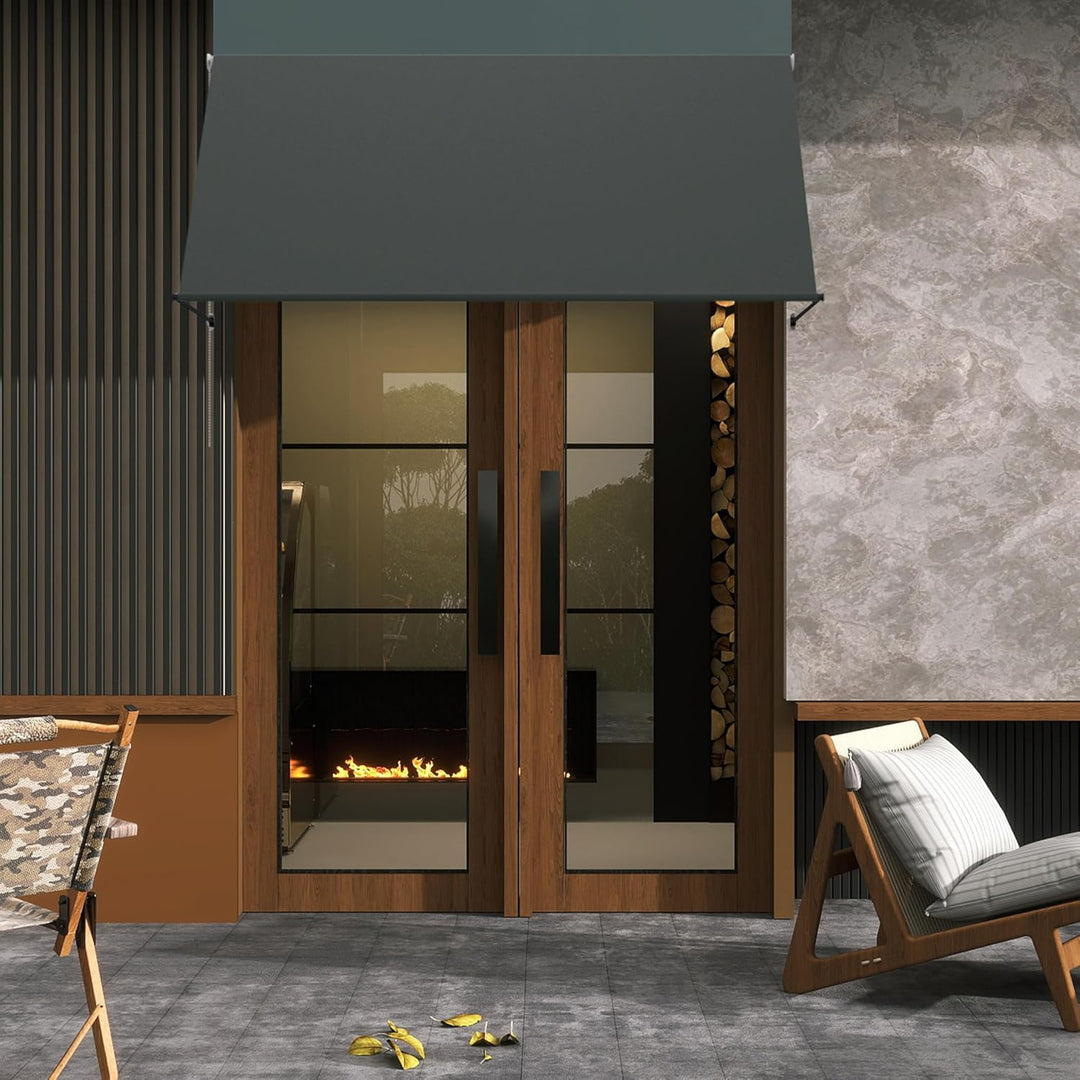 UISEBRT Fallarmmarkise Fenstermarkise einziehbar 235x145 cm, Balkonmarkise mit Kordel und Aluminium