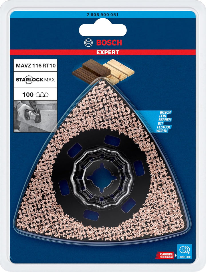Bosch Accessories 1x Schleifplatte Expert MAVZ 116 RT10 (für Hartholz, Weichholz, Ø 116 mm, Körnung