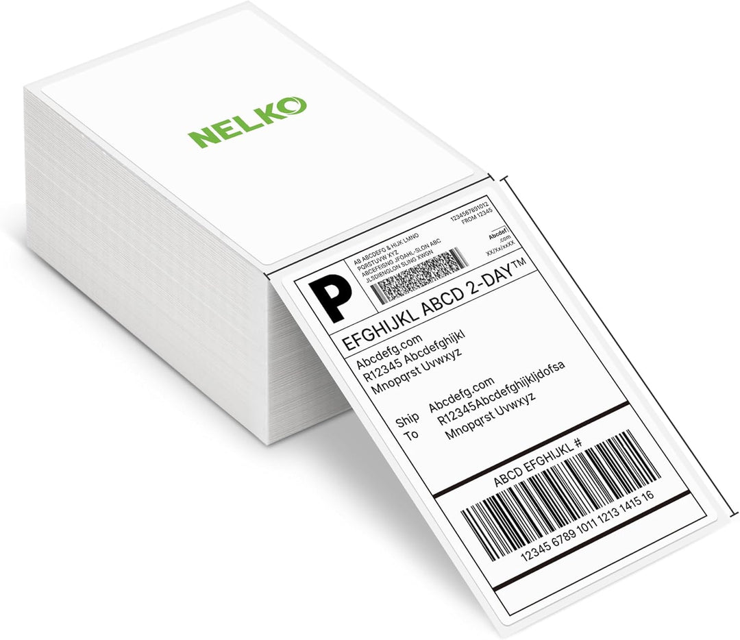 Thermodirekt-Versandetiketten (500 Stück, 10,2 x 15,2 cm), Nelko Thermo-Etiketten für Thermodrucker,