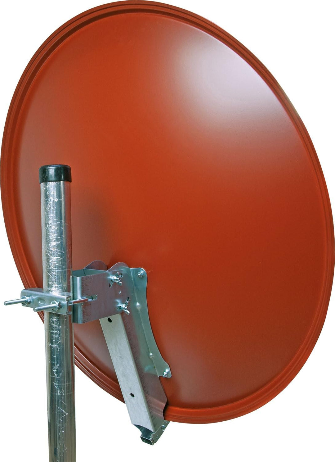 Schwaiger SAT-Spiegel 80cm, Alu, Rund Ziegelrot