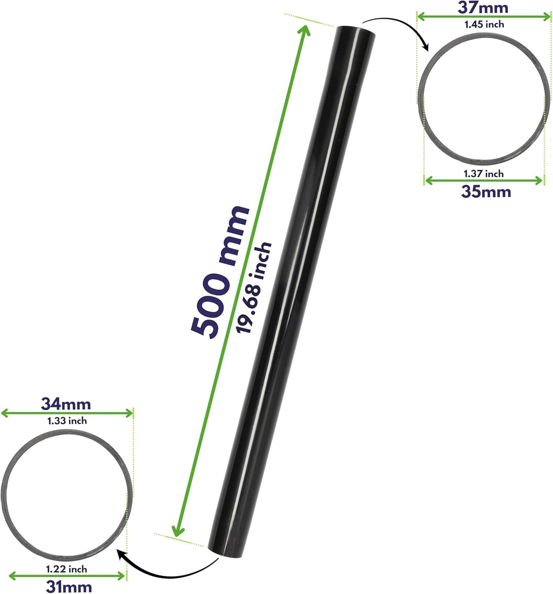 2x Kunststoff universal Verlängerungsrohr, Saugrohr NW35, 2 x 500mm für z.B. Kärcher Nifisk Einhell