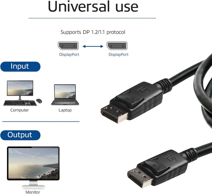 ACT DisplayPort Kabel 5m, 4K@60Hz, DP Kabel auf DP 1.2 Stecker mit Pin 20 DP_PWR, für Konverter - AK