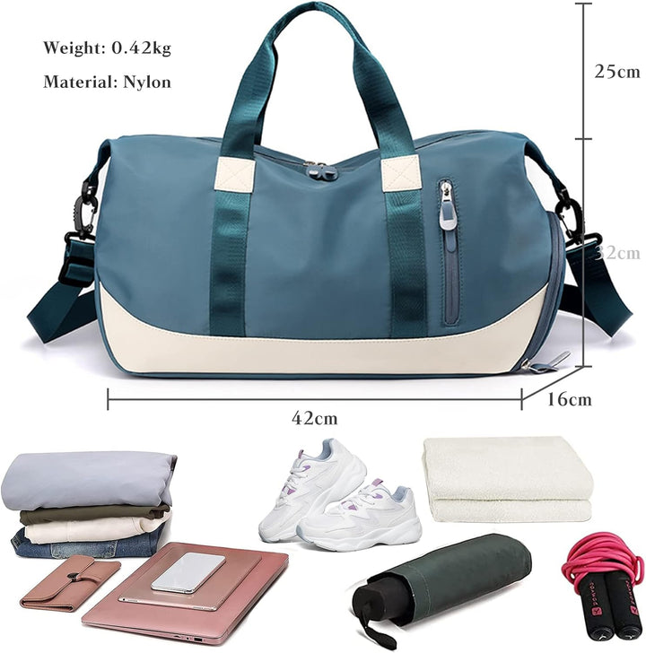 FANDARE Damen Reisetaschen Duffle Bag Nylon Sporttasche Faltbare Sporttasche Weekender Übernachtung