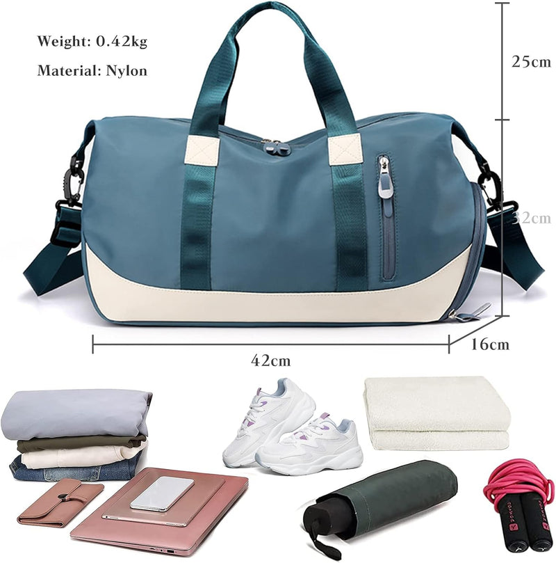 FANDARE Damen Reisetaschen Duffle Bag Nylon Sporttasche Faltbare Sporttasche Weekender Übernachtung
