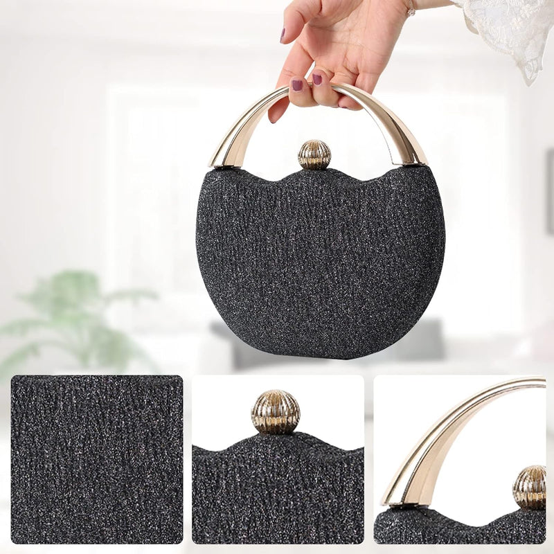 CORIOS Damen Abendtasche Funkelnd Clutch Glitzer Henkeltasche Glänzend Umhängetasche Hochzeit Brautb