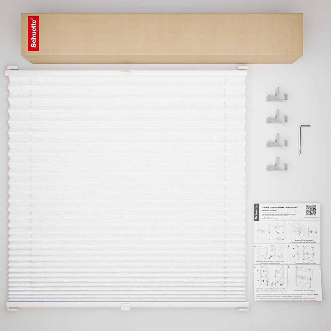Schuette® Plissee ohne Bohren ● Dolomite Kollektion: Cold Morning (Grau) ● 60x100cm (Breite x Höhe)