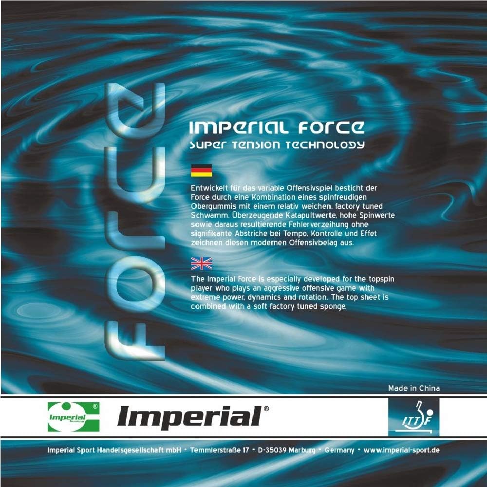 Imperial Force | Allround+ Tischtennisbelag | Noppen innen | Wettkampf & Training | ITTF Zulassung S
