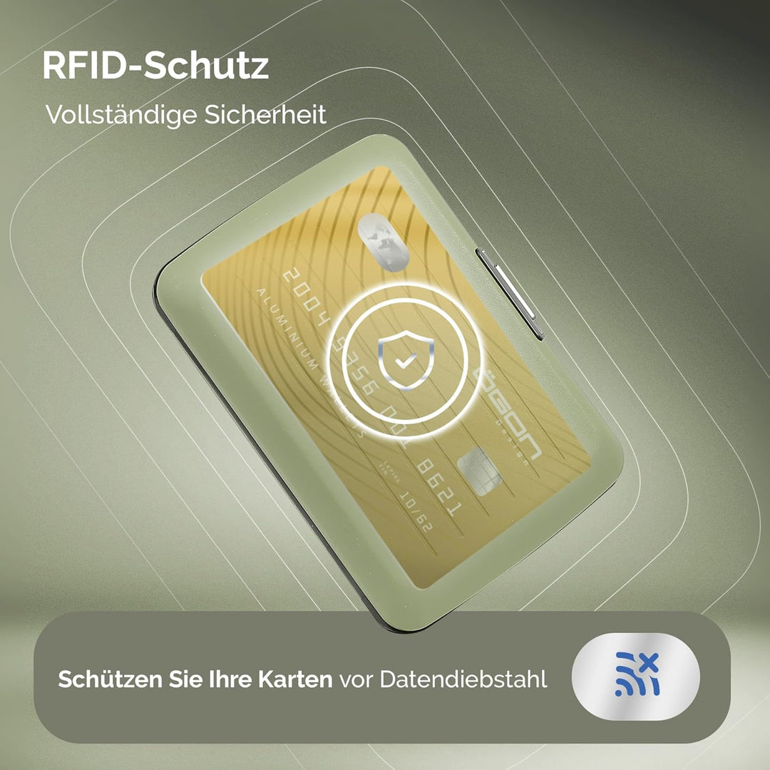 OGON Aluminium Geldbörse Smart Case V2 - Einfache Lagerung - Metallverschluss - Kartenetui mit RFID-