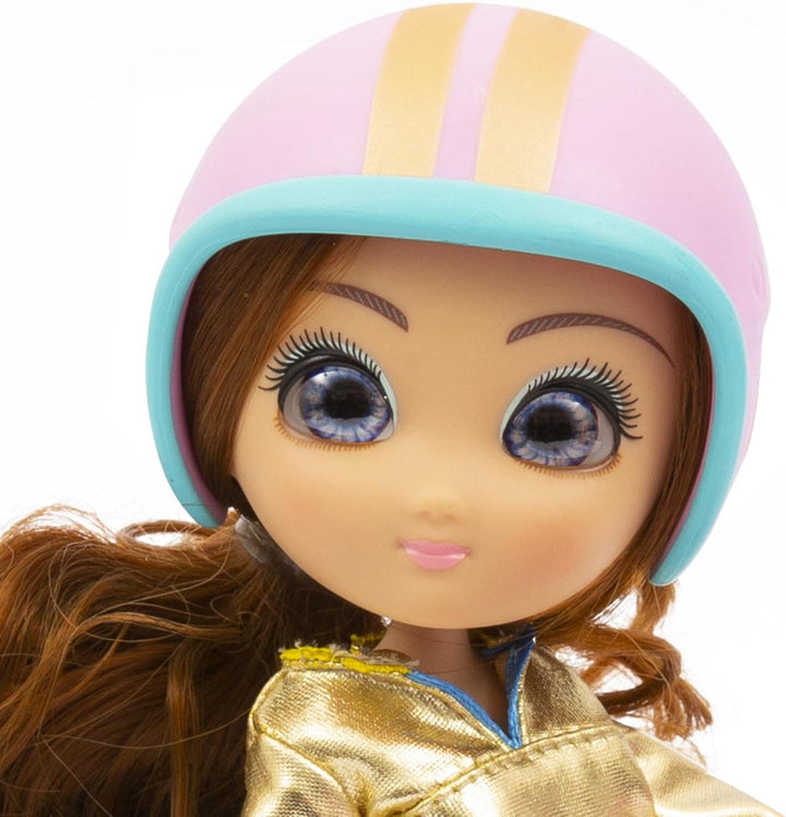 UNIQUE EYES, Puppe 25 cm – Sophia, mit ihrem Blick nach den Augen, mit Roller, Spielzeug für Kinder