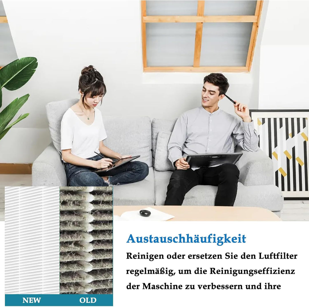 4 Pro Ersatzfilter für Xiaomi Smart Air Purifier 4 Pro Luftreiniger, 3-in-1 Ersatz H13 HEPA Filter u