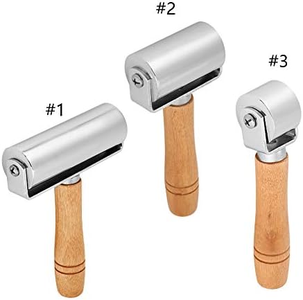 Andruckrolle aus Leder, Holzgriff Leder Andruckrolle Leder Kleberolle für Kantenumleimer zum Verschw