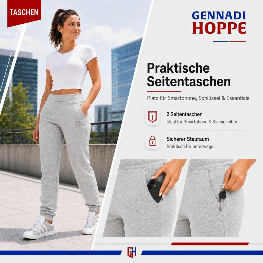 Damen Jogginghose Komfortable Trainingshose für Sport und Freizeit 4XL Hellgrau, 4XL Hellgrau