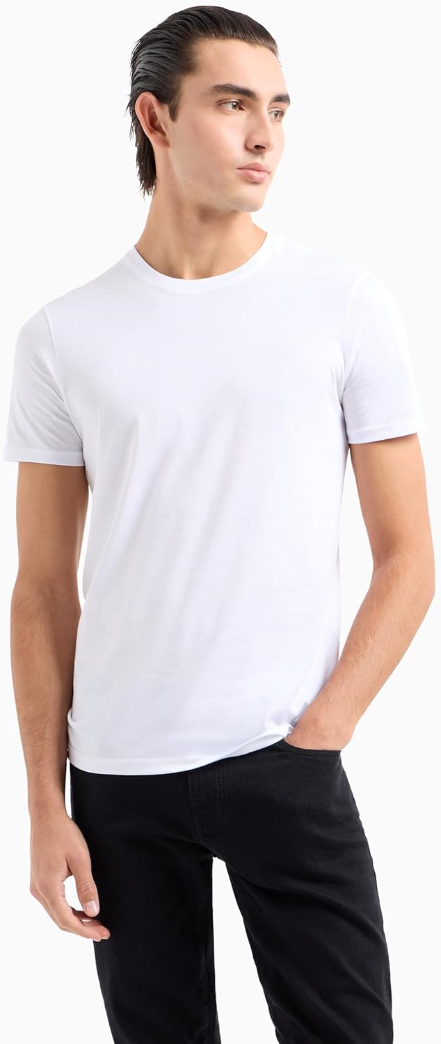 Armani Exchange Herren Pima Small Logo T-Shirt L Weiss, L Weiss
