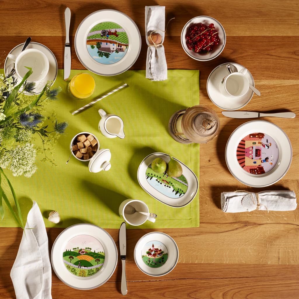 Villeroy und Boch Design Naif Suppenteller Jäger, Premium Porzellan Suppenteller 21 cm Jaeger, Suppe