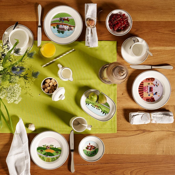 Villeroy und Boch Design Naif Suppenteller Jäger, Premium Porzellan Suppenteller 21 cm Jaeger, Suppe