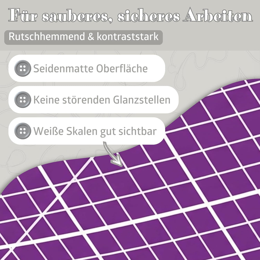 SEMPLIX Schneidematte A0 selbstheilend 120 x 80 cm Patchwork Basteln (Pink-Lila), Pink-lila
