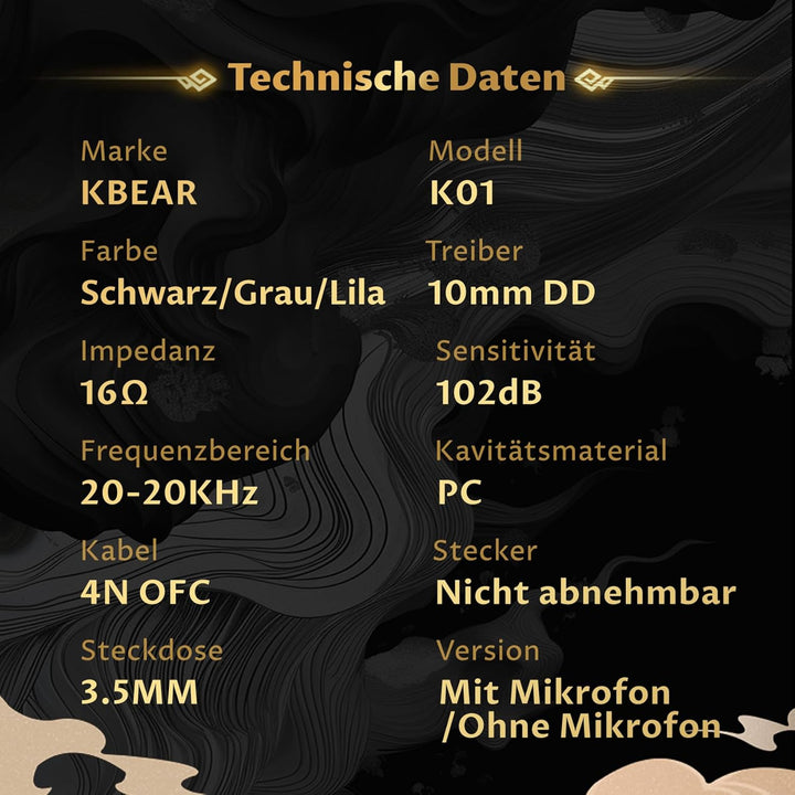 Yinyoo KBEAR MONKIE K01 Kabelgebundene Gaming Ohrhörer, 1DD Leichter Gaming-In-Ear-Monitor mit 3,5-m