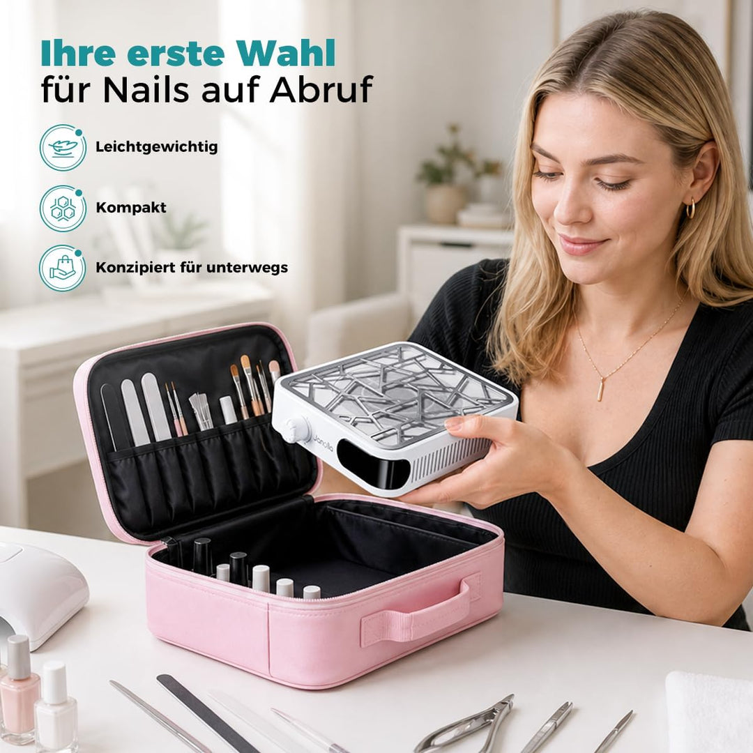 Janolia Nagelstaubsauger - Kabellos, 6000 U/min &amp; 10-stufig Einstellbar, mit 30 Filterpapieren für S