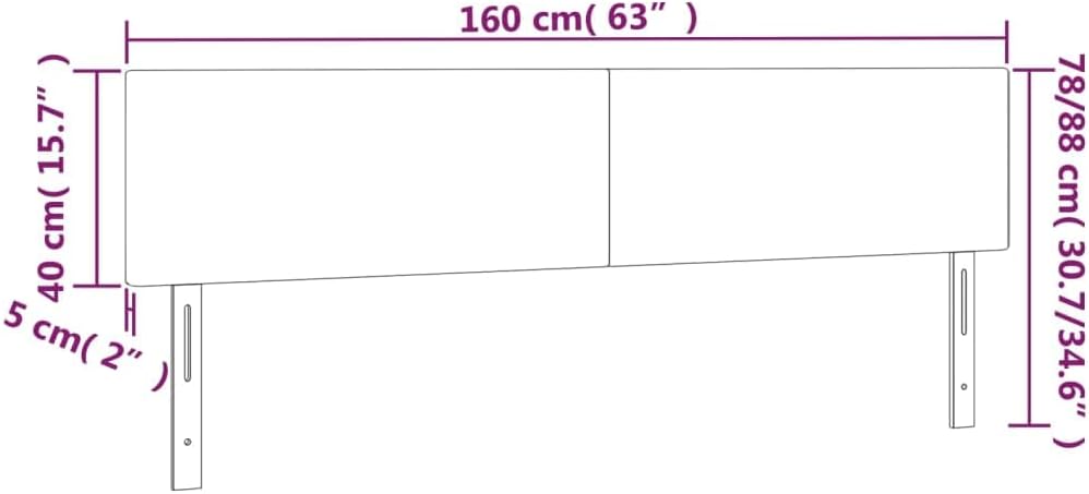 vidaXL LED Kopfteil, Bettkopfteil mit Holzbeinen, Höhenverstellbar Polsterkopfteil für Bett, Betthau